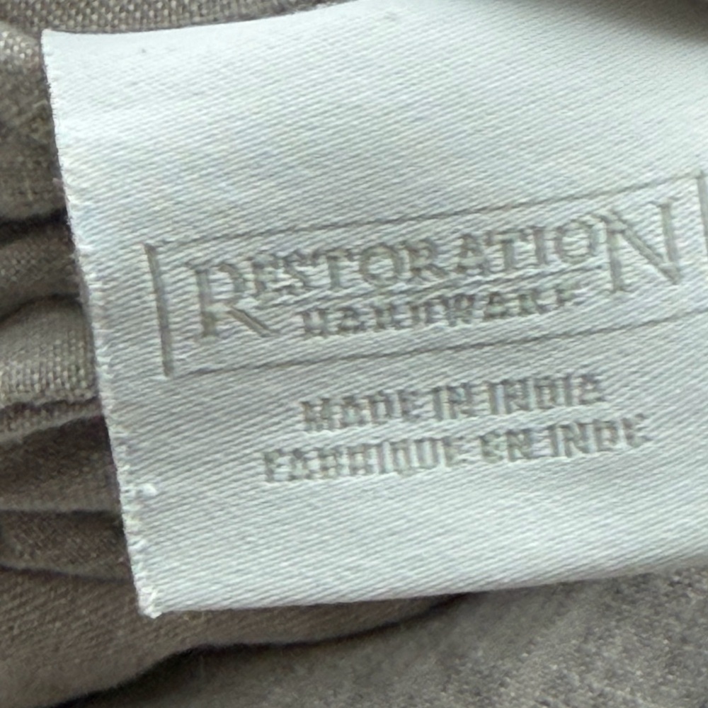 Restoration Hardware WASHED 100% LINEN TWIN DUVET COVER light gray 68″ × 86″ - Picture 11 of 12